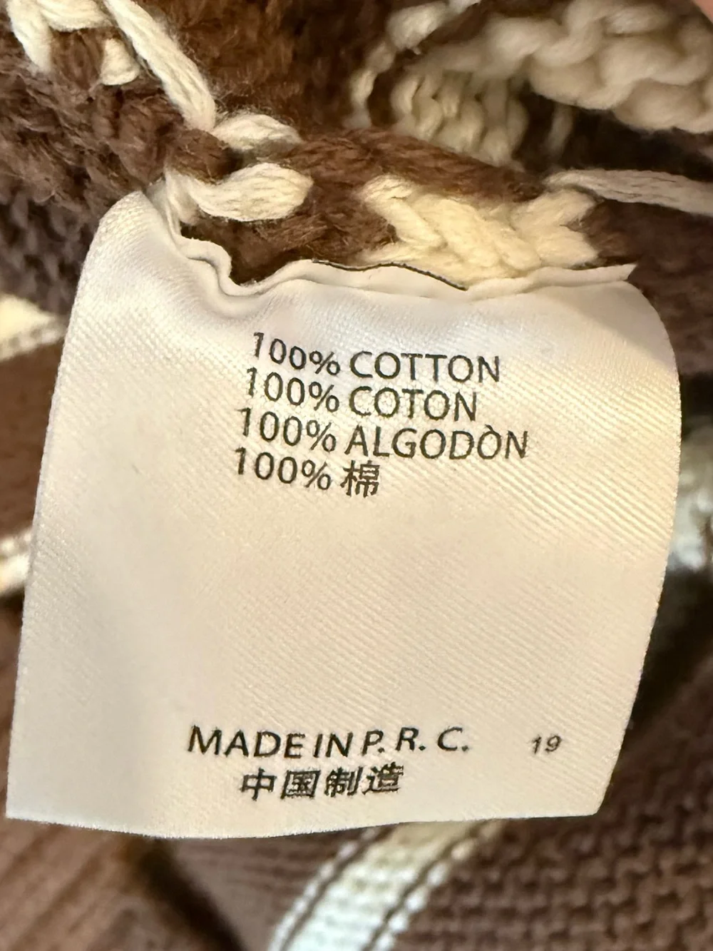 Brandy Melville Brown & Cream Striped Cotton Sweater - Picture 4 of 4